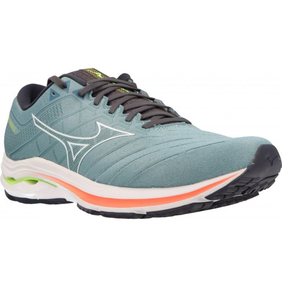 Homme Mizuno | Mizuno - Wave Inspire 18 Smoke Blue/White/Neon Flame