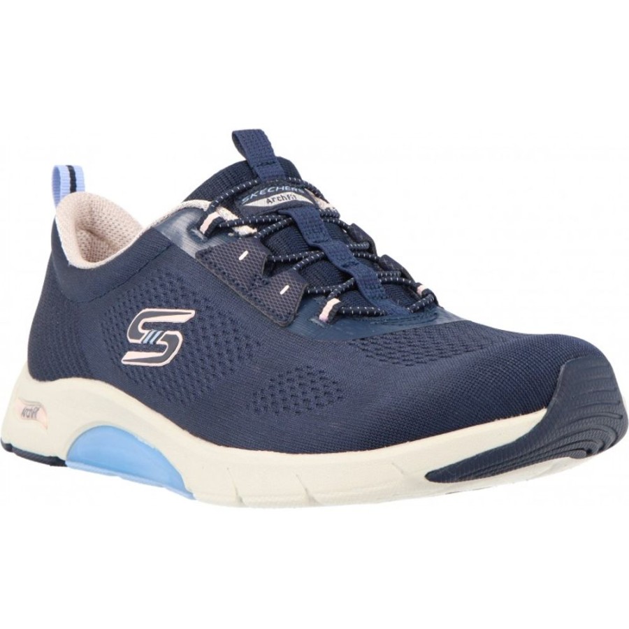 Femme Skechers | Skechers - Arch Fit Mellow Navy/Pink