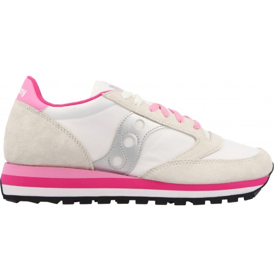 Femme Saucony | Saucony - Jazz Triple White/Grey/Pink