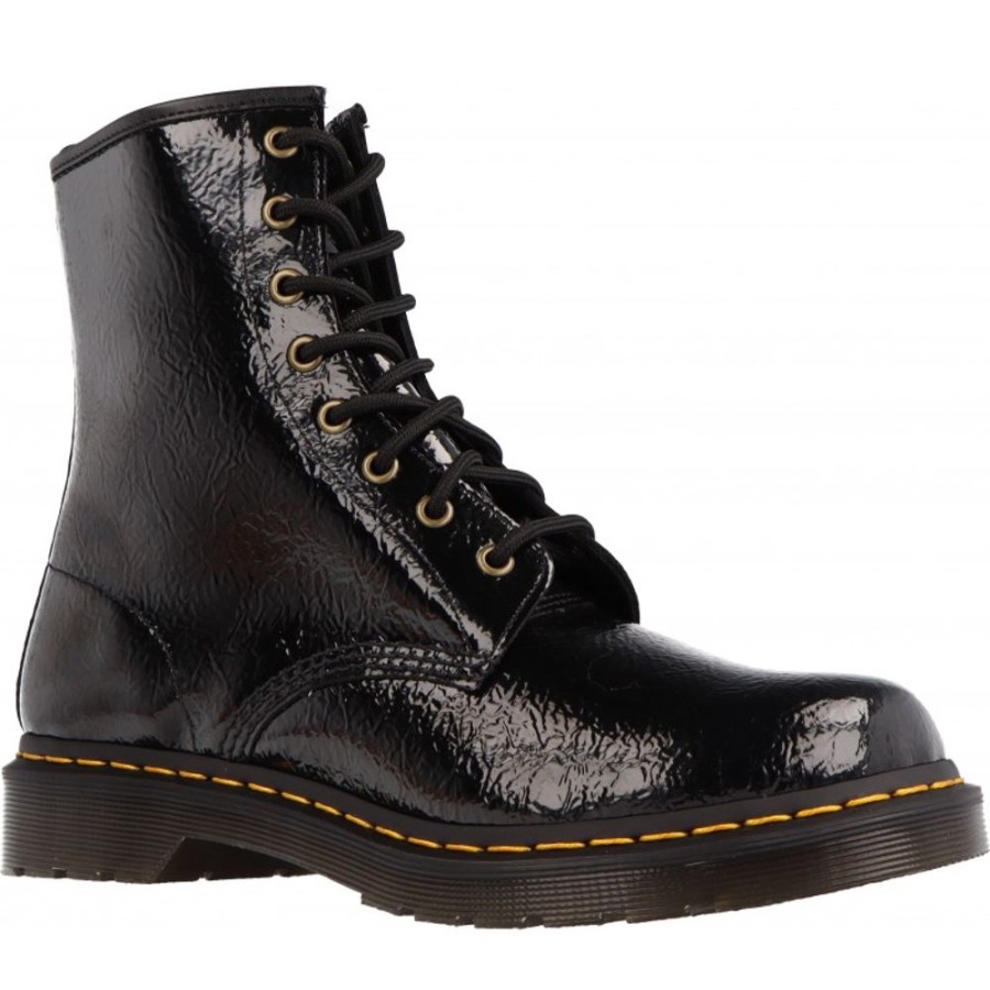 Femme Dr Martens | Dr Martens - 1460 Distressed Patent Black