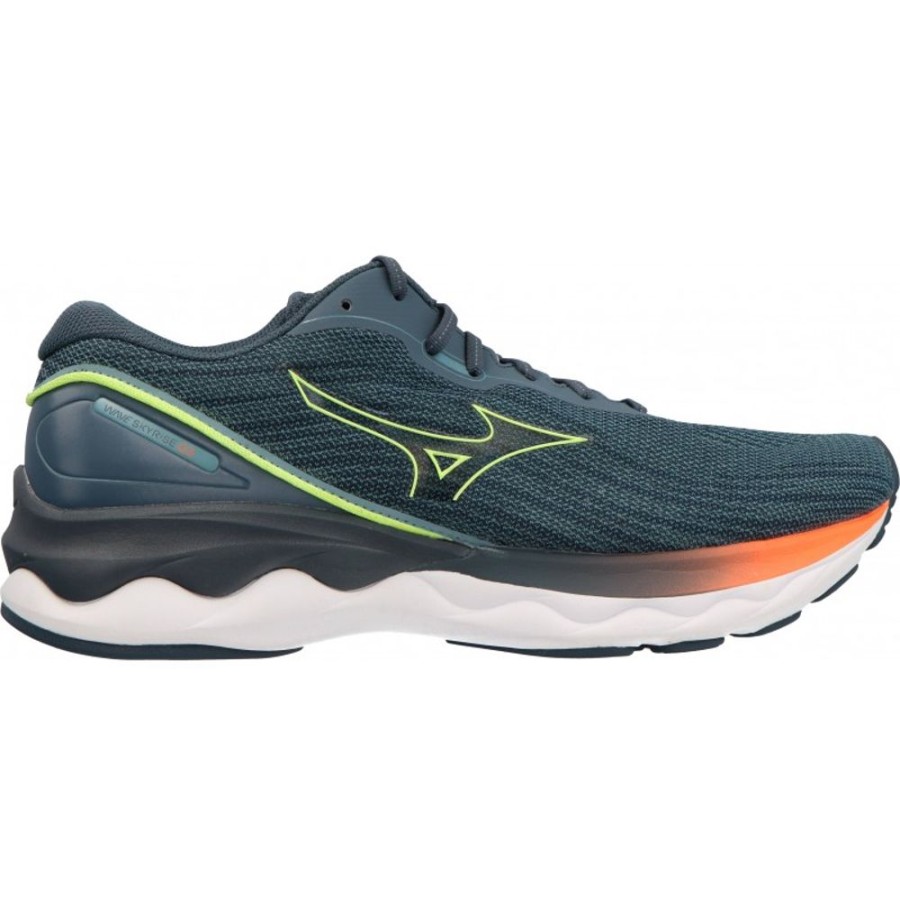 Homme Mizuno | Mizuno - Wave Skyrise 3 Smoke Blue/Neo Lime Neon/Flame