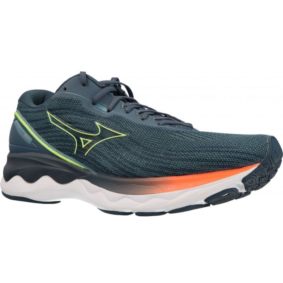 Homme Mizuno | Mizuno - Wave Skyrise 3 Smoke Blue/Neo Lime Neon/Flame