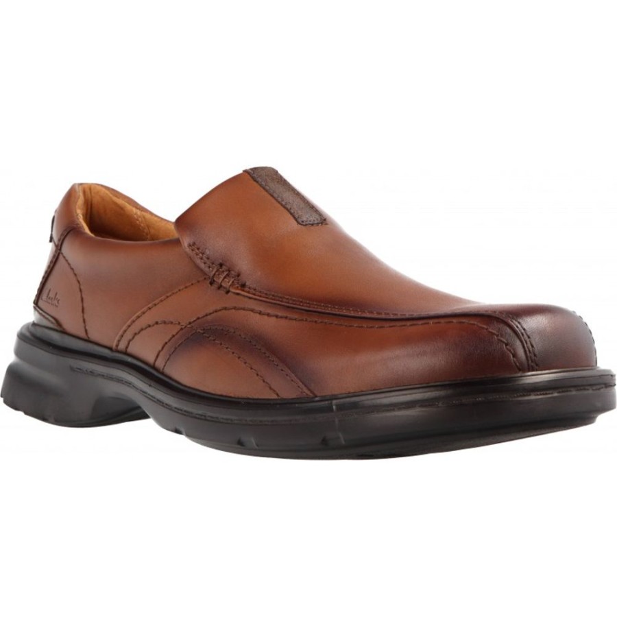 Homme Clarks | Clarks - Gessler Step Dark Tan Leather